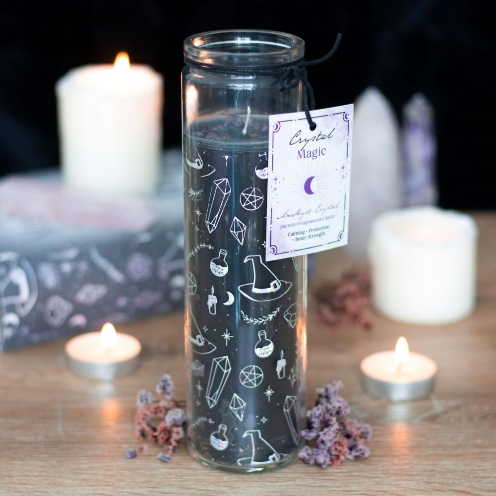 Something Different - Witch Jasmine Tube Candle with Amethyst Chips Bougie Parfumée - Multicolore